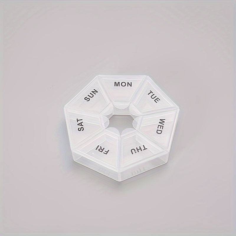 Multicolor Plastic Weekly Pill Organizer 7-Grid Portable Tablet Case