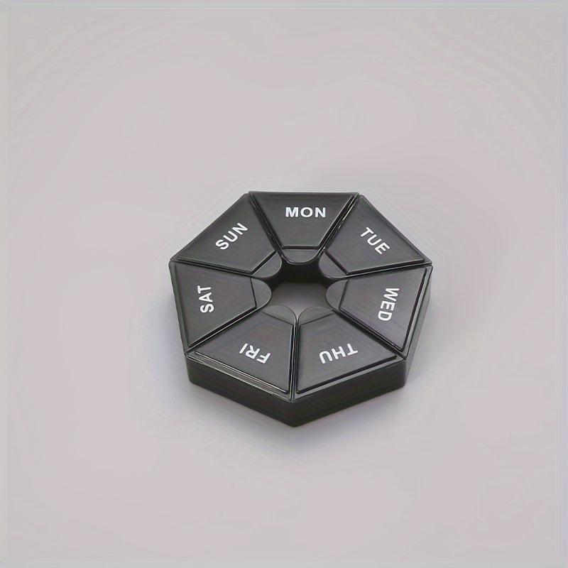 Multicolor Plastic Weekly Pill Organizer 7-Grid Portable Tablet Case