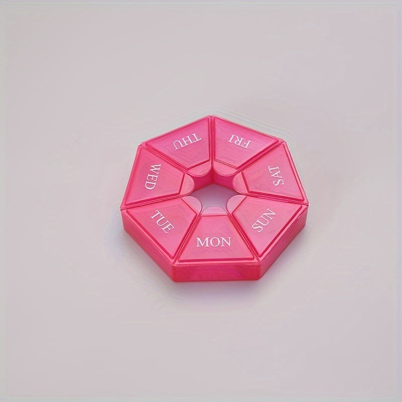 Multicolor Plastic Weekly Pill Organizer 7-Grid Portable Tablet Case