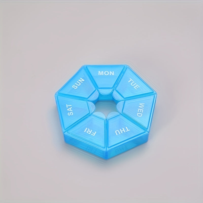 Multicolor Plastic Weekly Pill Organizer 7-Grid Portable Tablet Case