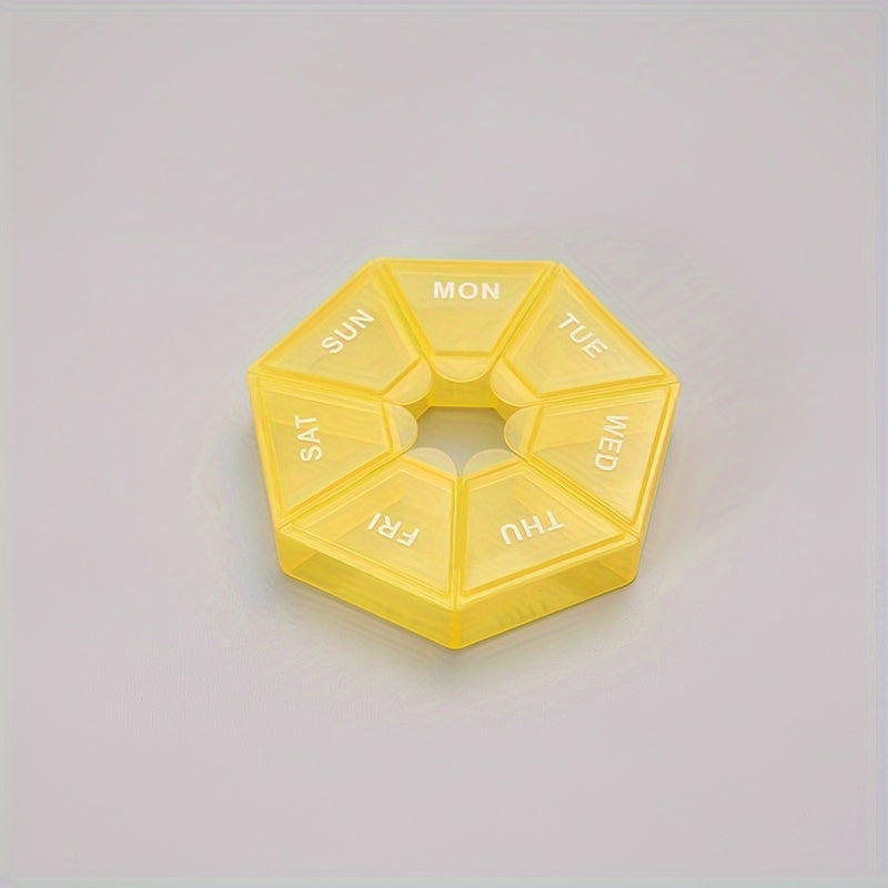 Multicolor Plastic Weekly Pill Organizer 7-Grid Portable Tablet Case