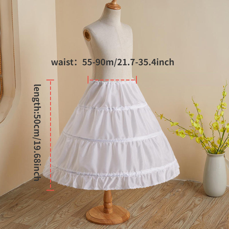 Elegant Bridal Petticoat with Adjustable Waist and Three Hoops for Wedding Dresses