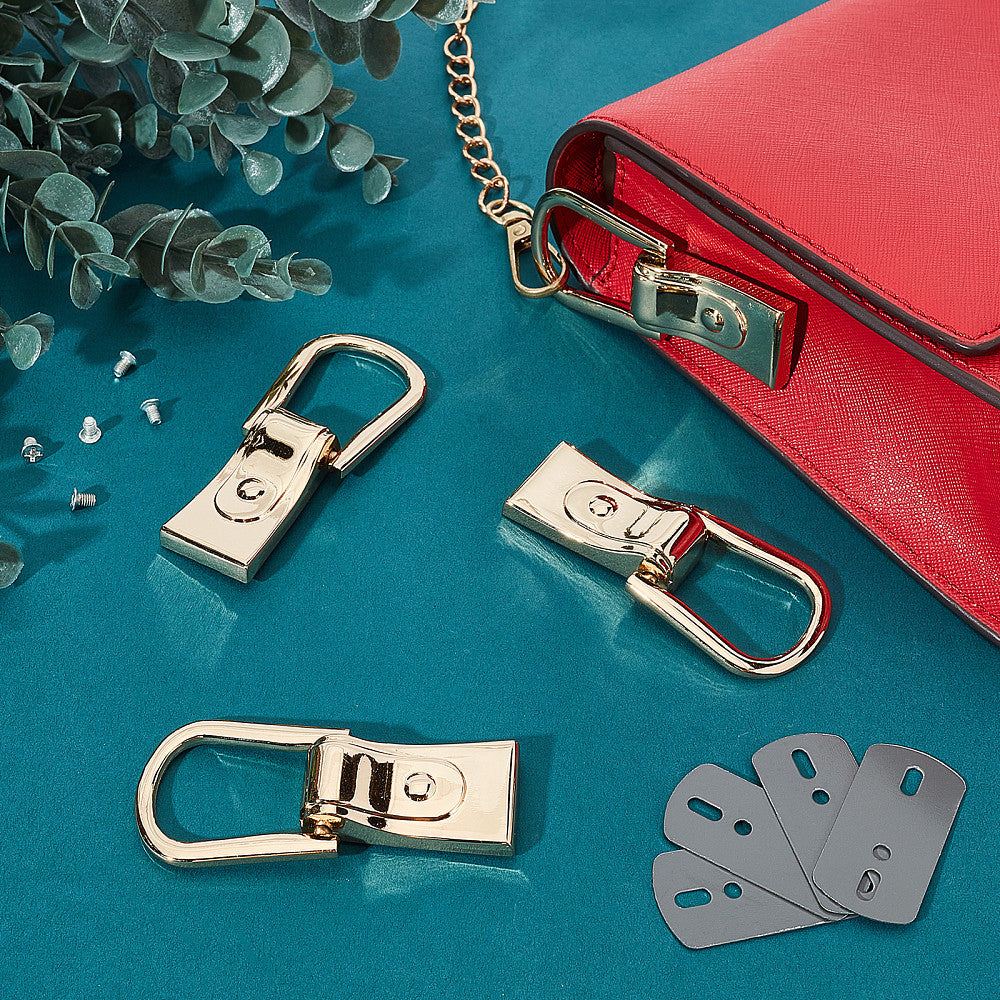 4 ta qismdan iborat qotishma metall yon klip tokalari, to‘g‘ri burchakli D halqa osma qopqoq, zanjir tasmalari uchun ulovchi, DIY sumka apparatlari, yelka sumkalari uchun osma aksessuarlar