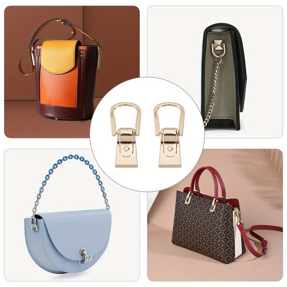 Set of 4 Alloy Metal Rectangular D Ring Buckles for Chain Straps and Handbags