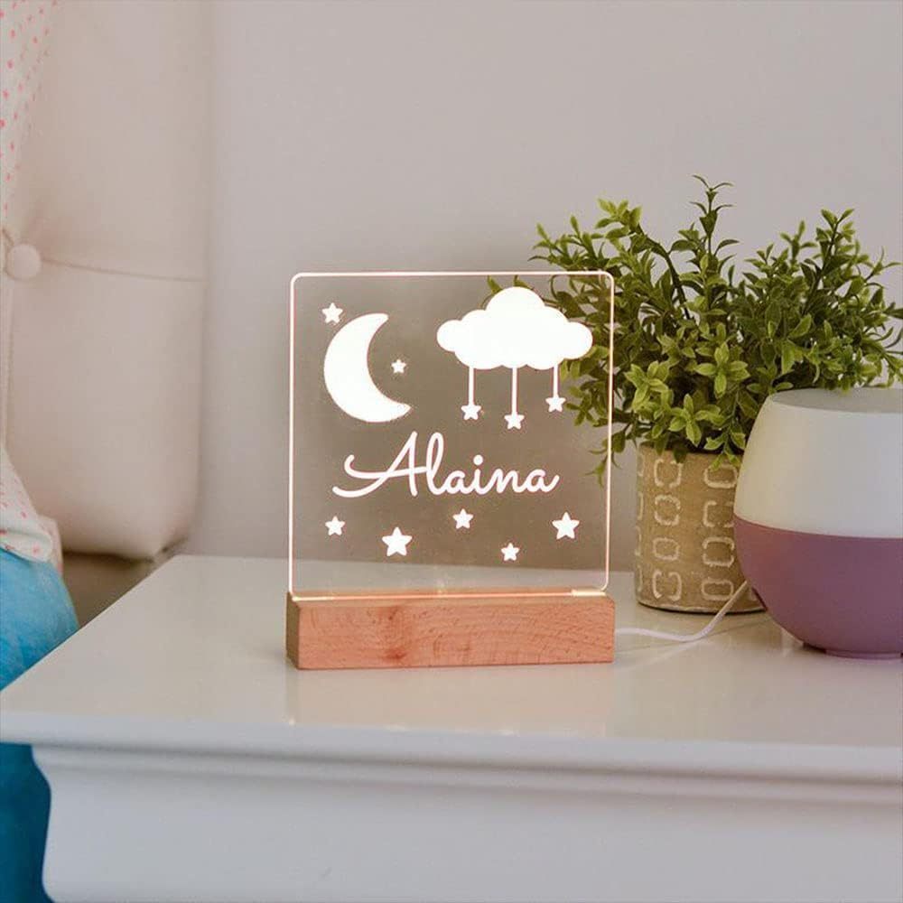 Custom LED Night Light Moon and Stars USB Desk Light Personalized Gift