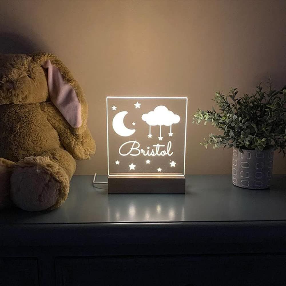 Custom LED Night Light Moon and Stars USB Desk Light Personalized Gift