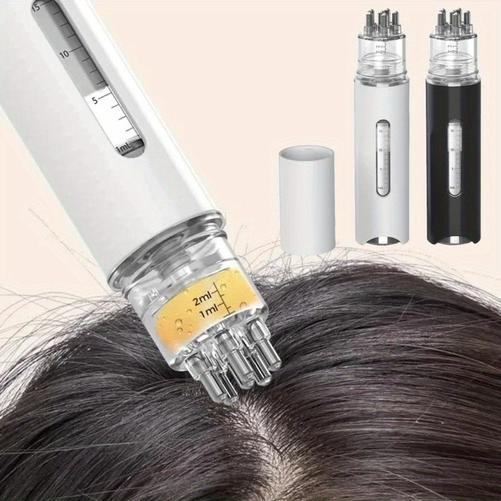 Portable Scalp Massager Comb for Hair Growth and Oil Application, Refillable, Waterproof
