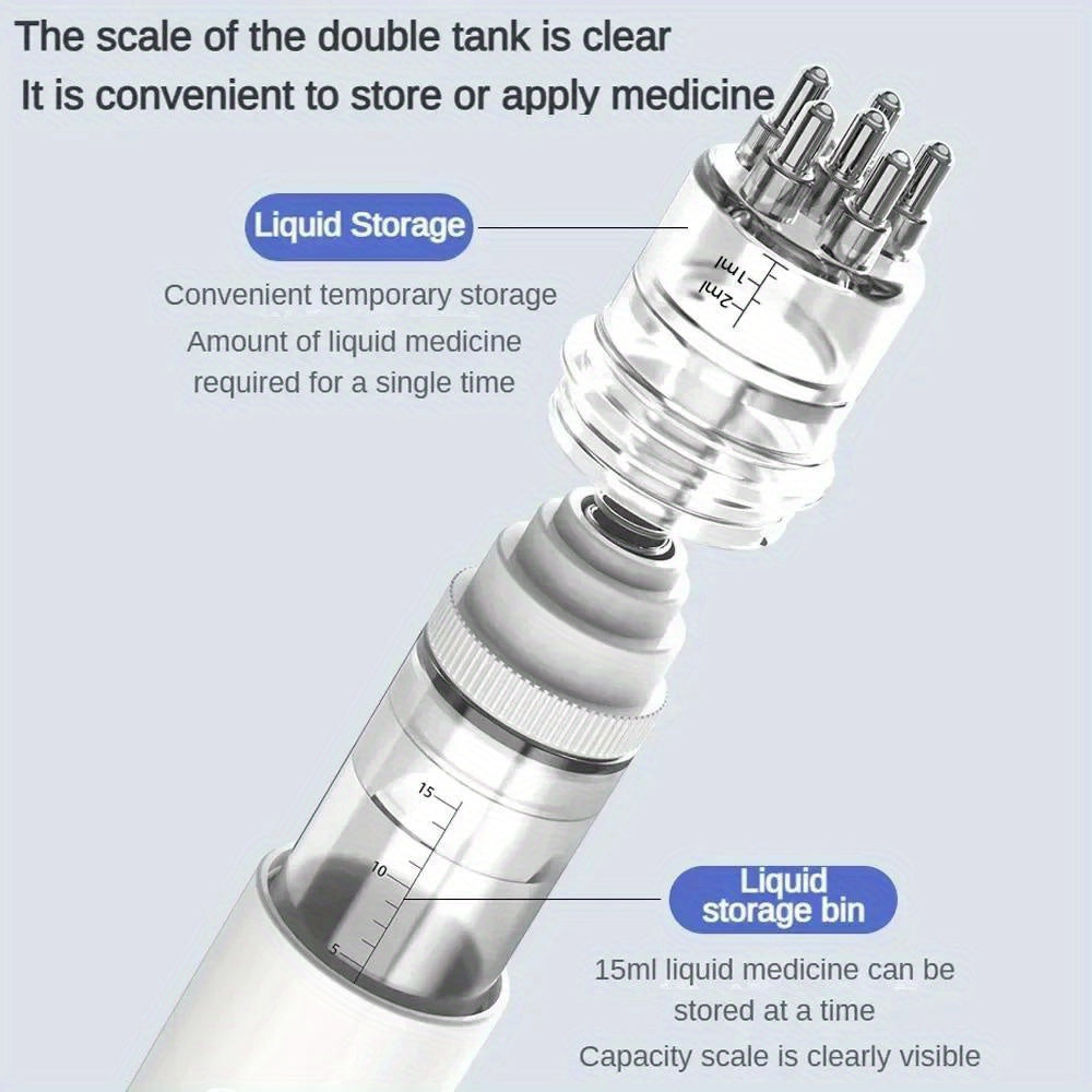 Portable Scalp Massager Comb for Hair Growth and Oil Application, Refillable, Waterproof