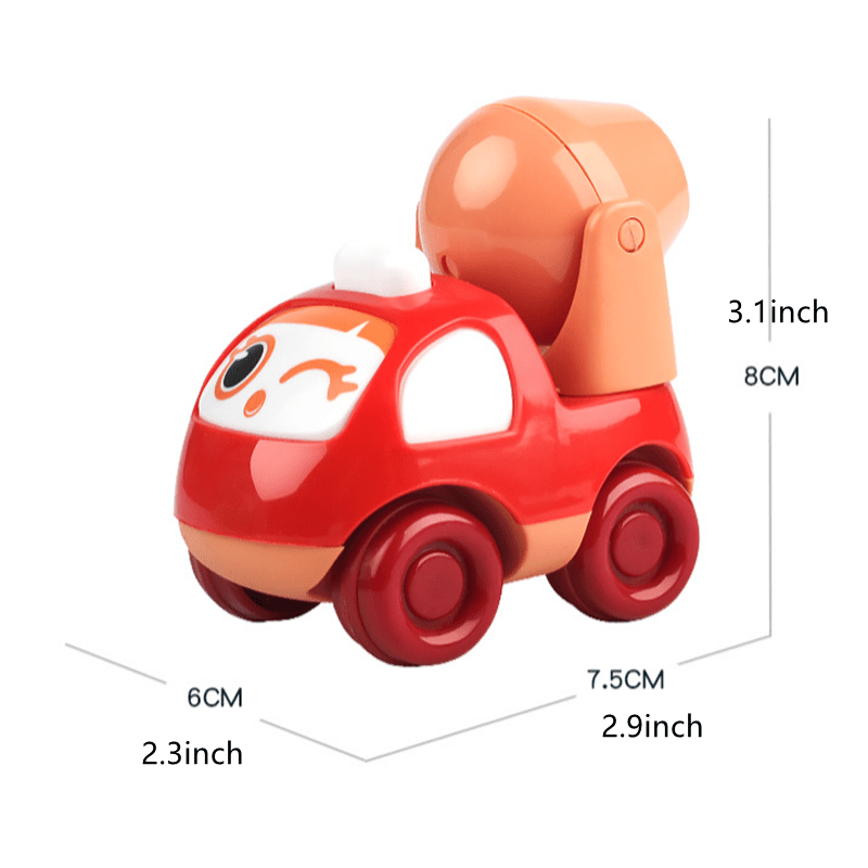 Kids Plastic Toy Vehicles Set with Fire Truck Dump Truck and Space Car for Ages 3-6