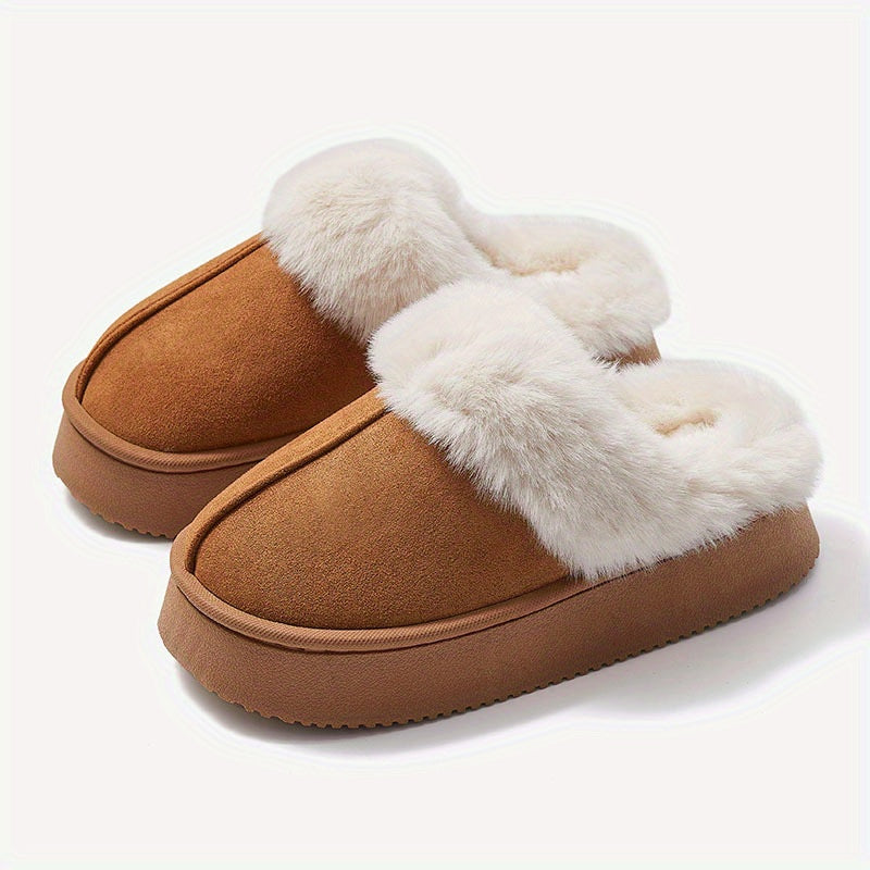 Women's Faux Fur Lined Winter Snow Boots Gray Warm Ankle Boots