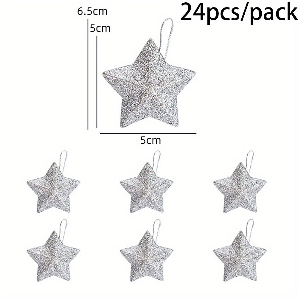 Golden Glitter Star Ornaments for Christmas Tree Decorations 2025