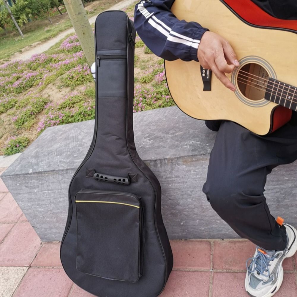 Oxford Fabric Guitar Gig Bag Waterproof Padded Case for Acoustic Classical Guitars Black