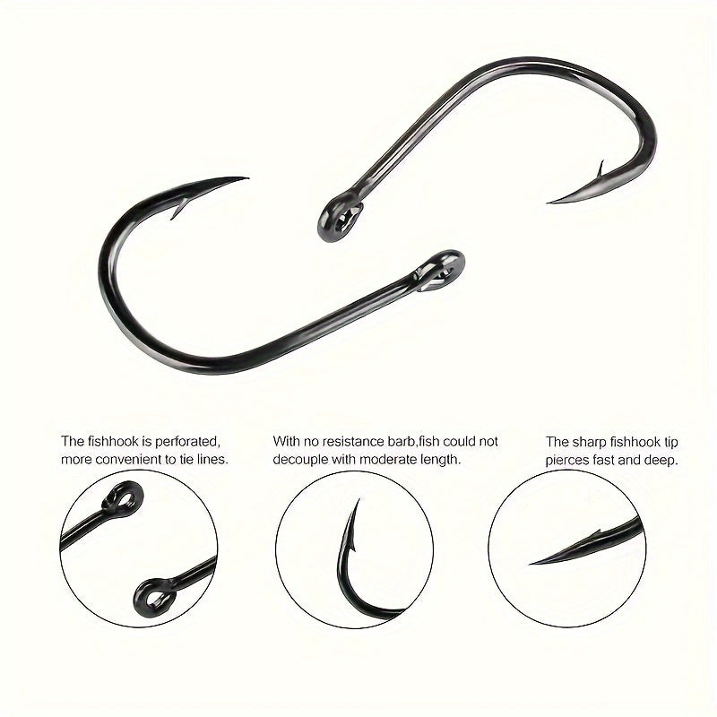 600pcs Fishing Hooks Set Carbon Steel Barbed Sharp for Freshwater Saltwater