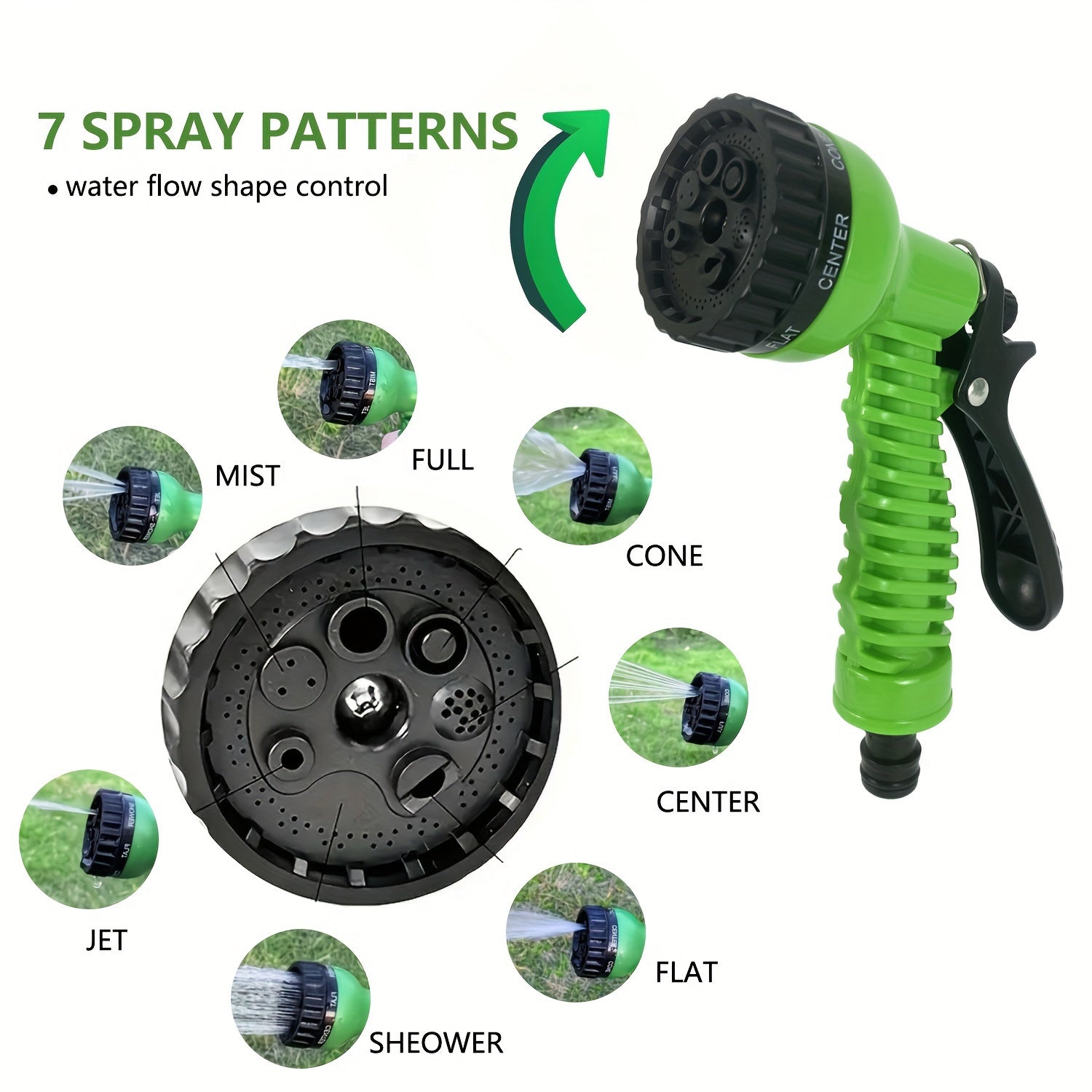 Expandable Rubber Garden Hose 22.86m High Pressure Watering and Car Wash with Spray Gun