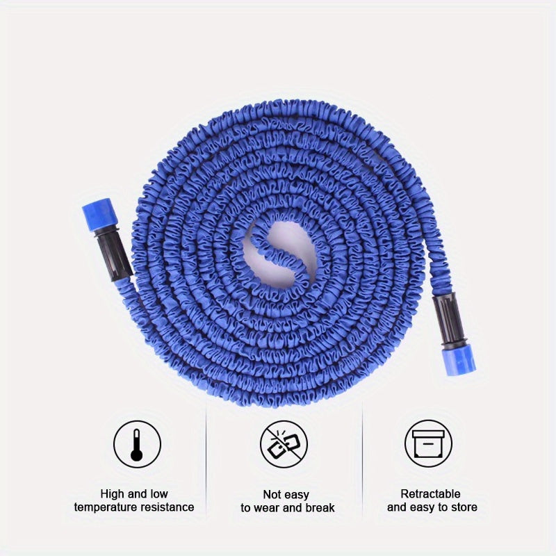 Expandable Rubber Garden Hose 22.86m High Pressure Watering and Car Wash with Spray Gun