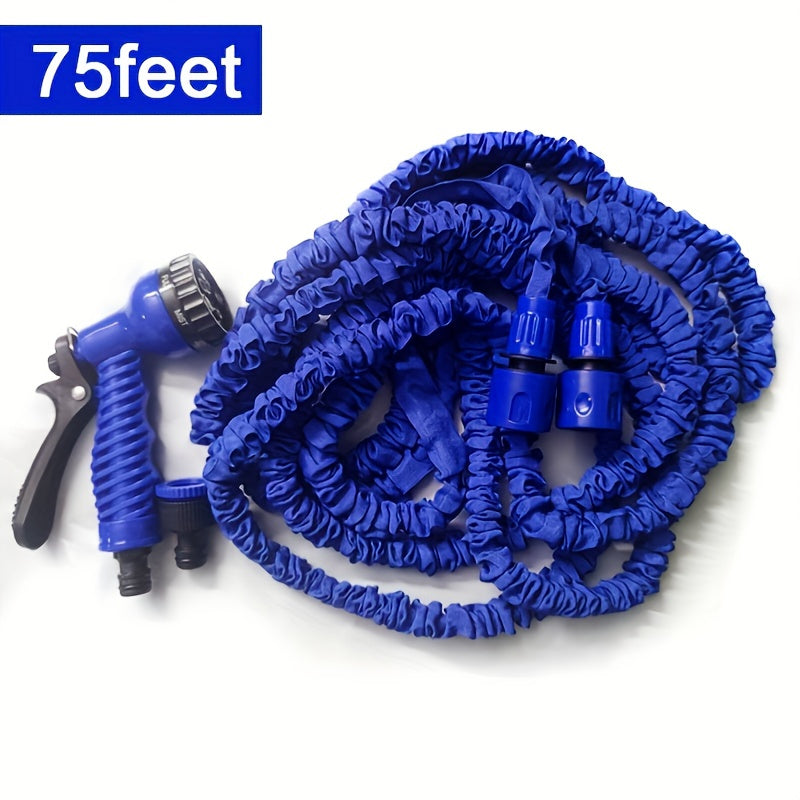 Expandable Rubber Garden Hose 22.86m High Pressure Watering and Car Wash with Spray Gun