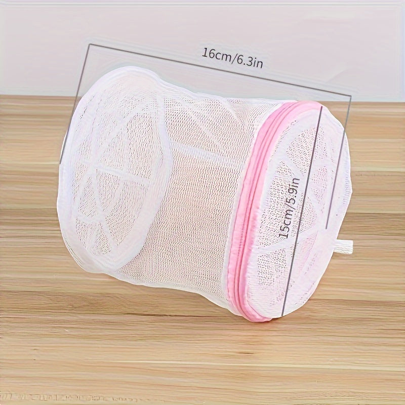 Bolsa de malla redonda para ropa sucia con cremallera para prendas delicadas y lencería