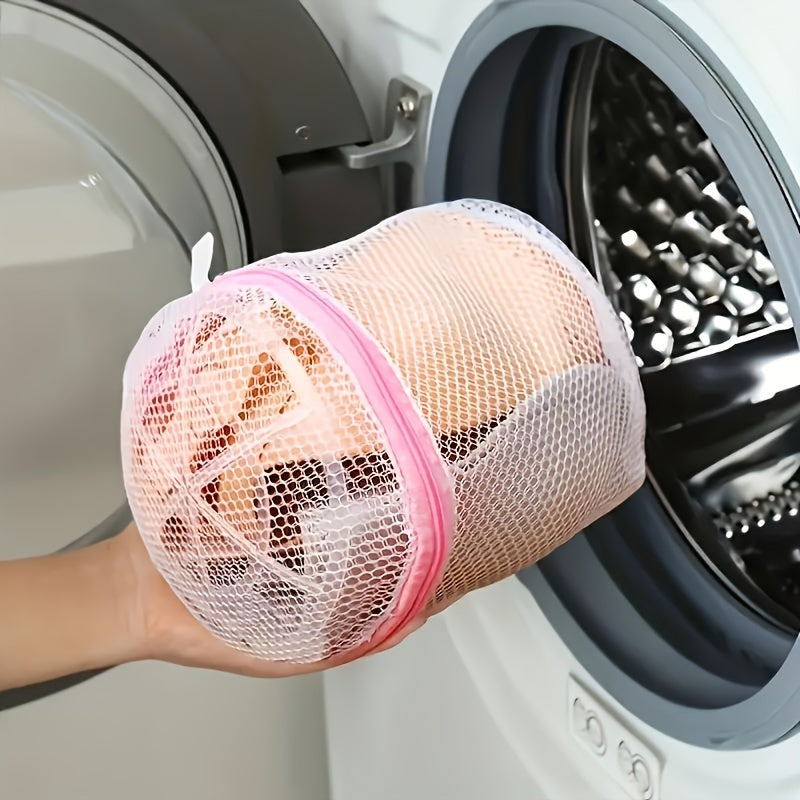 Bolsa de malla redonda para ropa sucia con cremallera para prendas delicadas y lencería