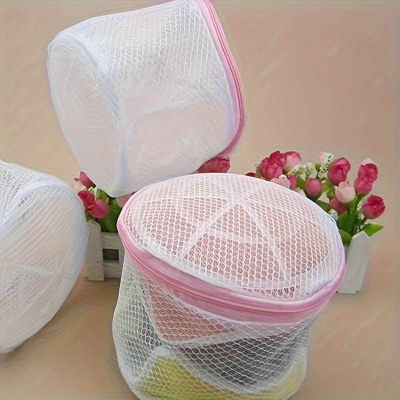 Bolsa de malla redonda para ropa sucia con cremallera para prendas delicadas y lencería