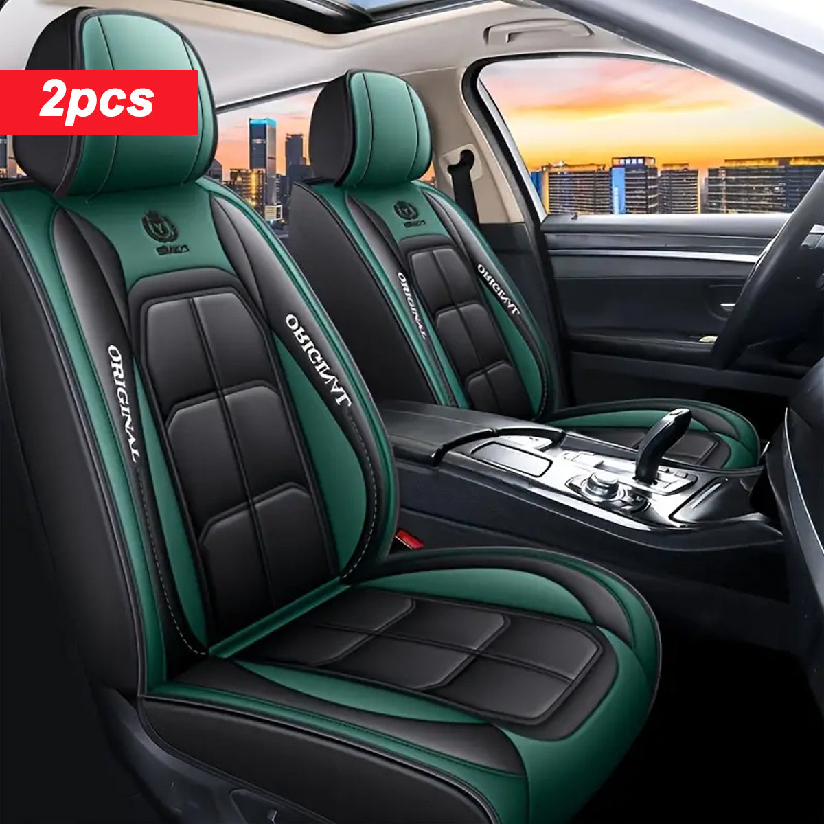 Fundas de asiento de coche de cuero PU de lujo para asientos delanteros, ajuste universal para sedanes, SUVs, camionetas
