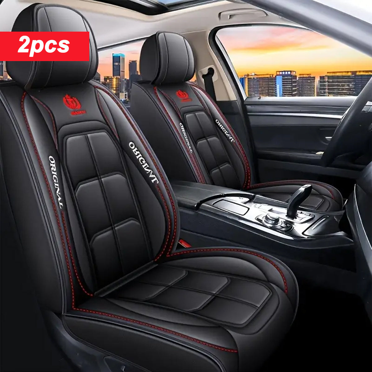 Fundas de asiento de coche de cuero PU de lujo para asientos delanteros, ajuste universal para sedanes, SUVs, camionetas