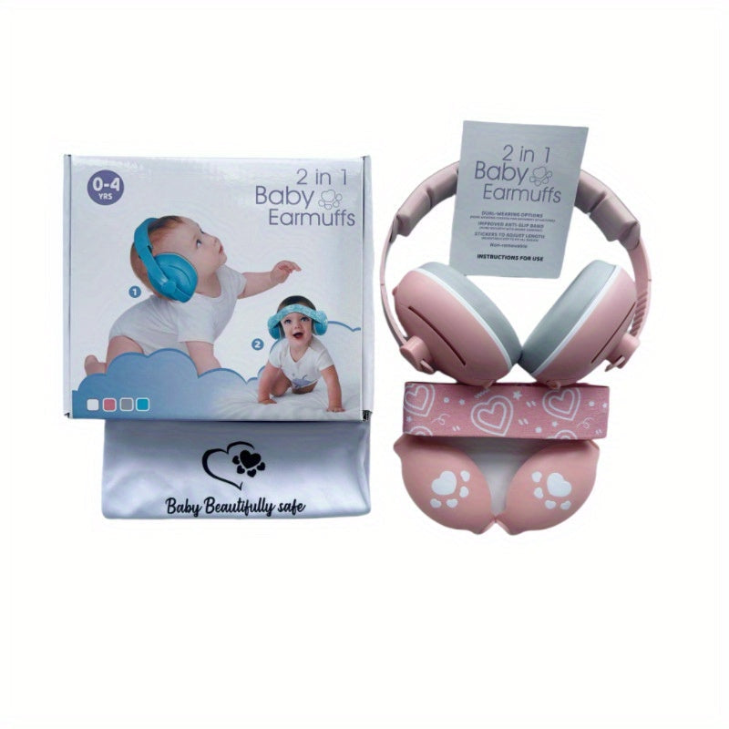 Kids Ear Protection Ear Muffs for Babies and Toddlers Noise Cancelling Child Safe Ear Muffs for 0-3 Years White Blue Pink