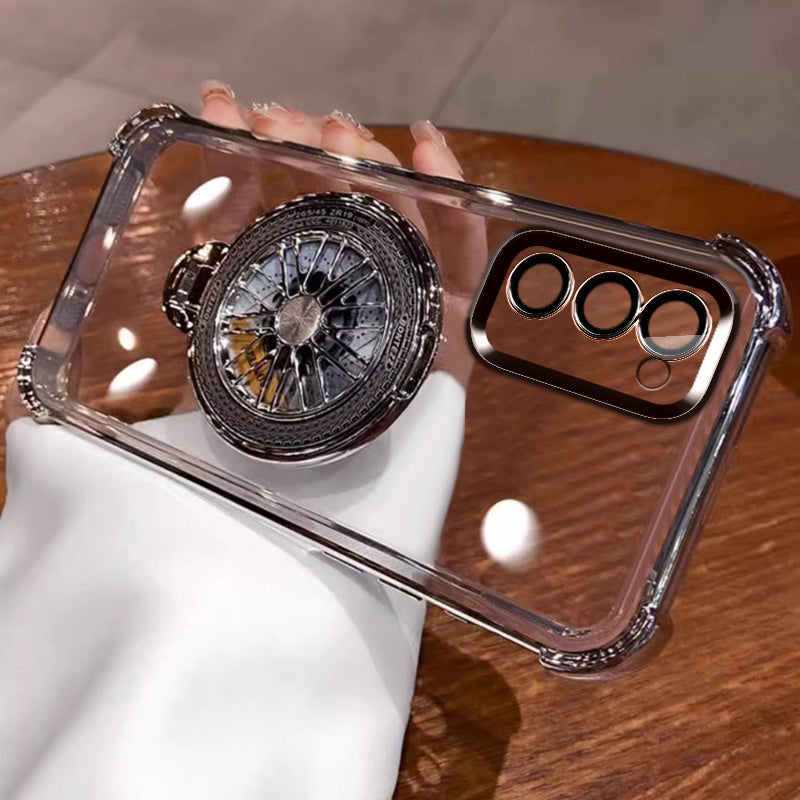 Galaxy S20 S21 S22 S23 S24 5G Ultra Plus Phone Case with Spinning Gyro Electroplating Bracket and Camera Protection