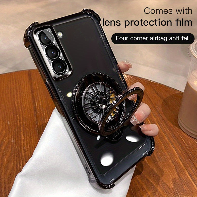 Galaxy S20 S21 S22 S23 S24 5G Ultra Plus Phone Case with Spinning Gyro Electroplating Bracket and Camera Protection