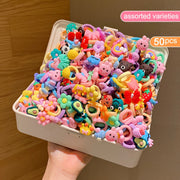 50 ярких мультяшных резинок для волос для девочек, праздничный набор из 50 штук