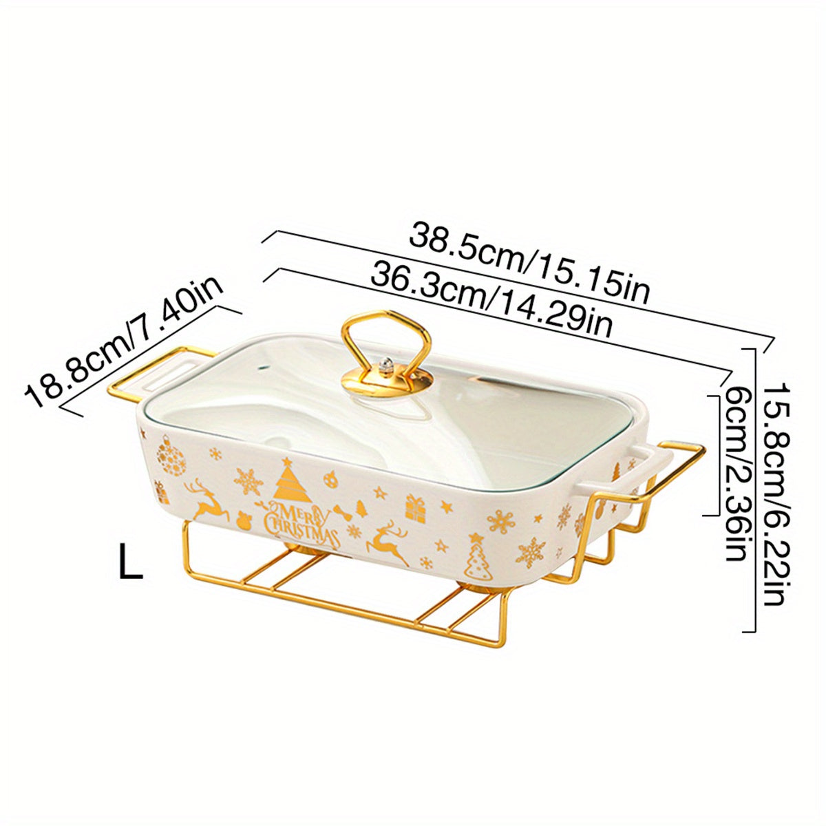 Festive Ceramic Serving Set with Christmas Soup and Griddle Pots and Iron Stand