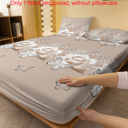 Fitted Bedspread with Floral Butterfly Pattern 100% Polyester Lightweight for Mattress Up to 29cm