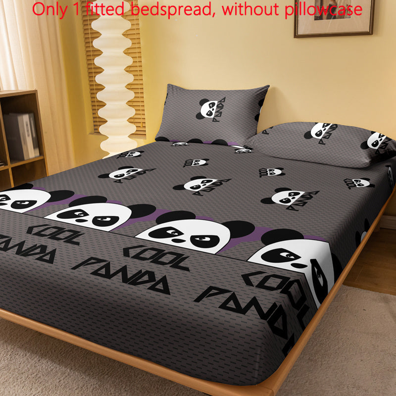 Постельное белье Panda Print Fitted Sheet с мягкой прошитой поверхностью из 100% полиэстера, с эластичными глубокими карманами