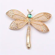 Rhinestone Dragonfly Brooch Pin Elegant Jewelry for Clothing Bags Hats Gift