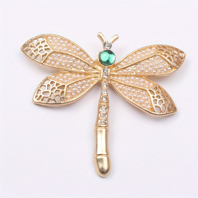 Rhinestone Dragonfly Brooch Pin Elegant Jewelry for Clothing Bags Hats Gift