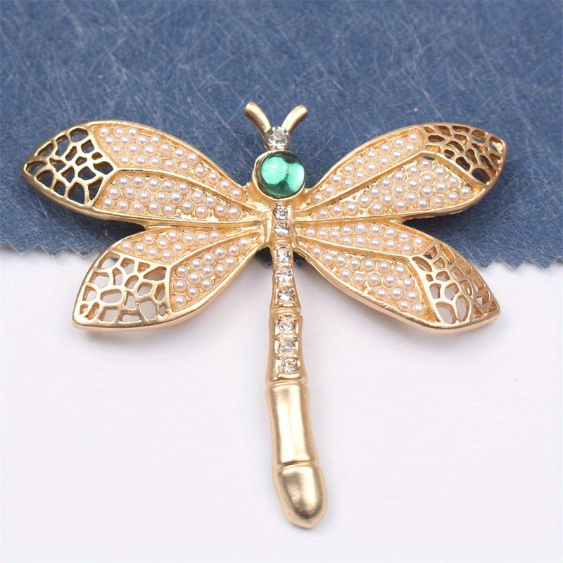 Rhinestone Dragonfly Brooch Pin Elegant Jewelry for Clothing Bags Hats Gift
