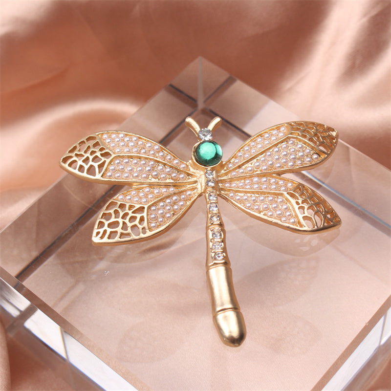 Rhinestone Dragonfly Brooch Pin Elegant Jewelry for Clothing Bags Hats Gift