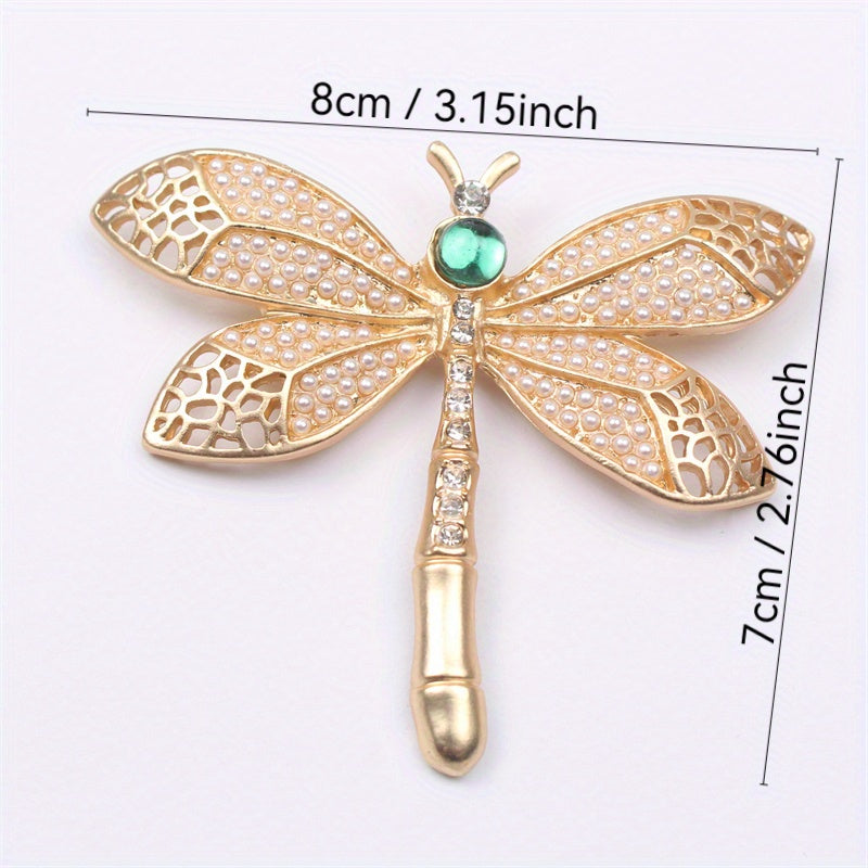 Rhinestone Dragonfly Brooch Pin Elegant Jewelry for Clothing Bags Hats Gift