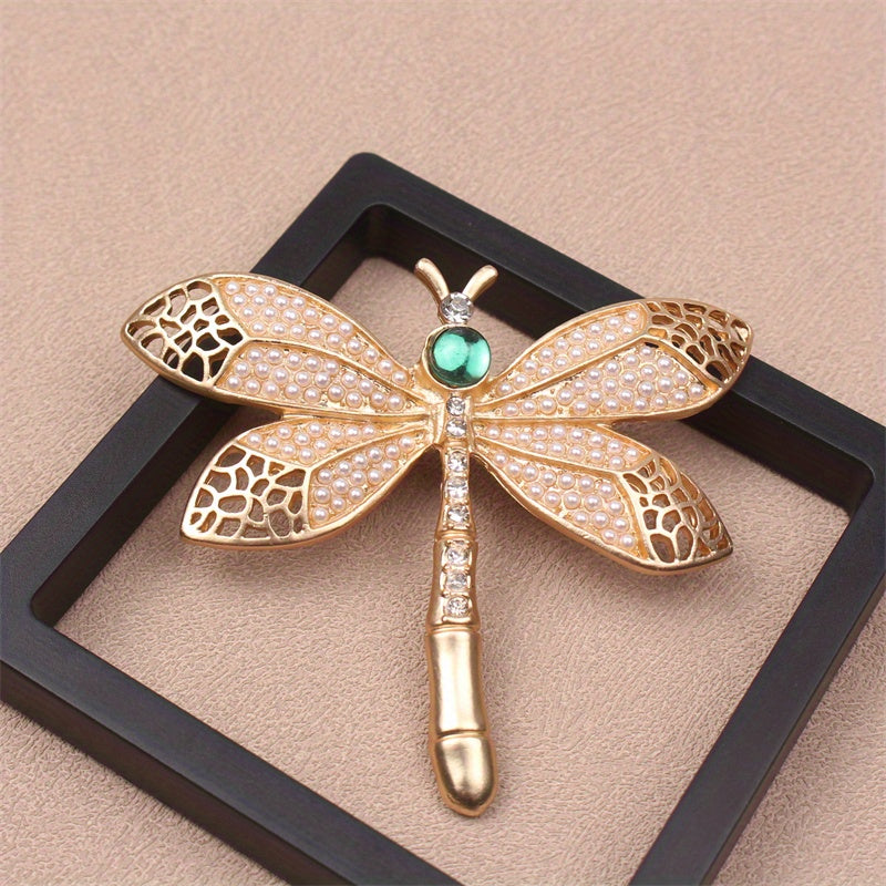 Rhinestone Dragonfly Brooch Pin Elegant Jewelry for Clothing Bags Hats Gift