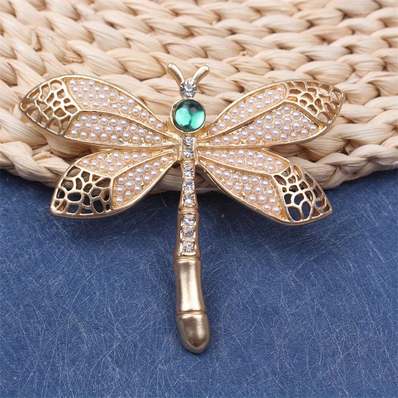 Rhinestone Dragonfly Brooch Pin Elegant Jewelry for Clothing Bags Hats Gift