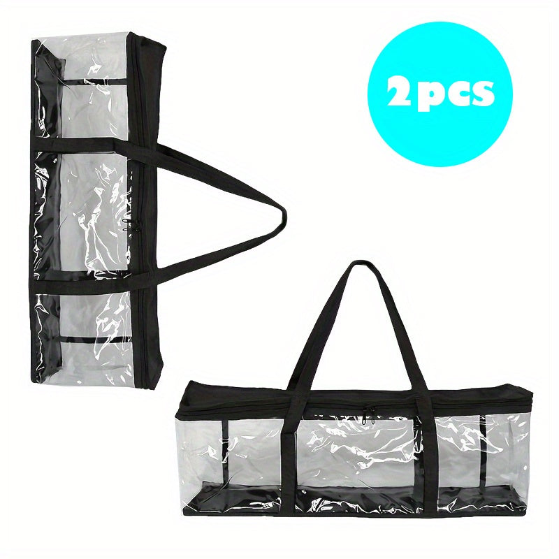 Ikki CD saqlash sumkasi tutqichlar bilan - Shaffof PVC media saqlash - O'yinlar, CDlar, albomlar va kitoblar uchun suv o'tkazmaydigan qop - Uyda yoki olib yurish uchun shaffof plastik sumka