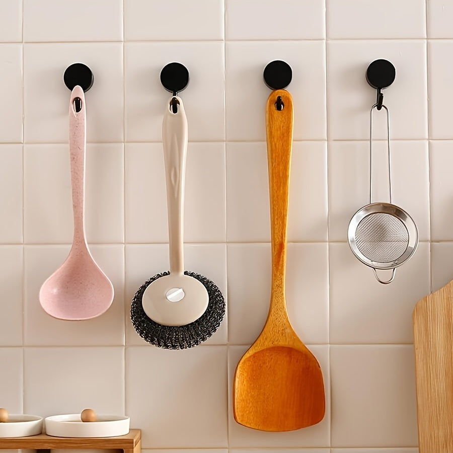 Colorful Adhesive Hooks for Wall Mounting in Kitchen and Bathroom No Drilling Needed