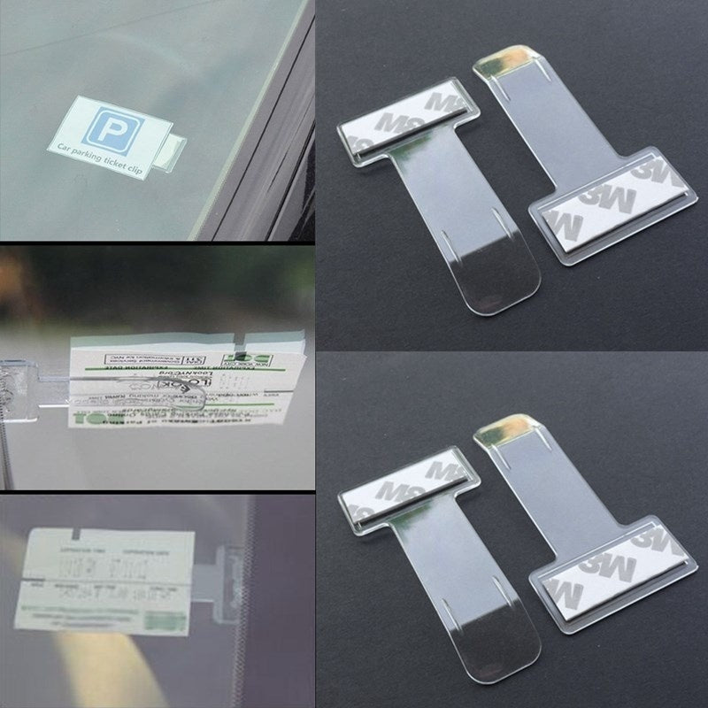 2pcs Transparent Car Parking Permit Fastener Card Windshield Sticker Car Accessories