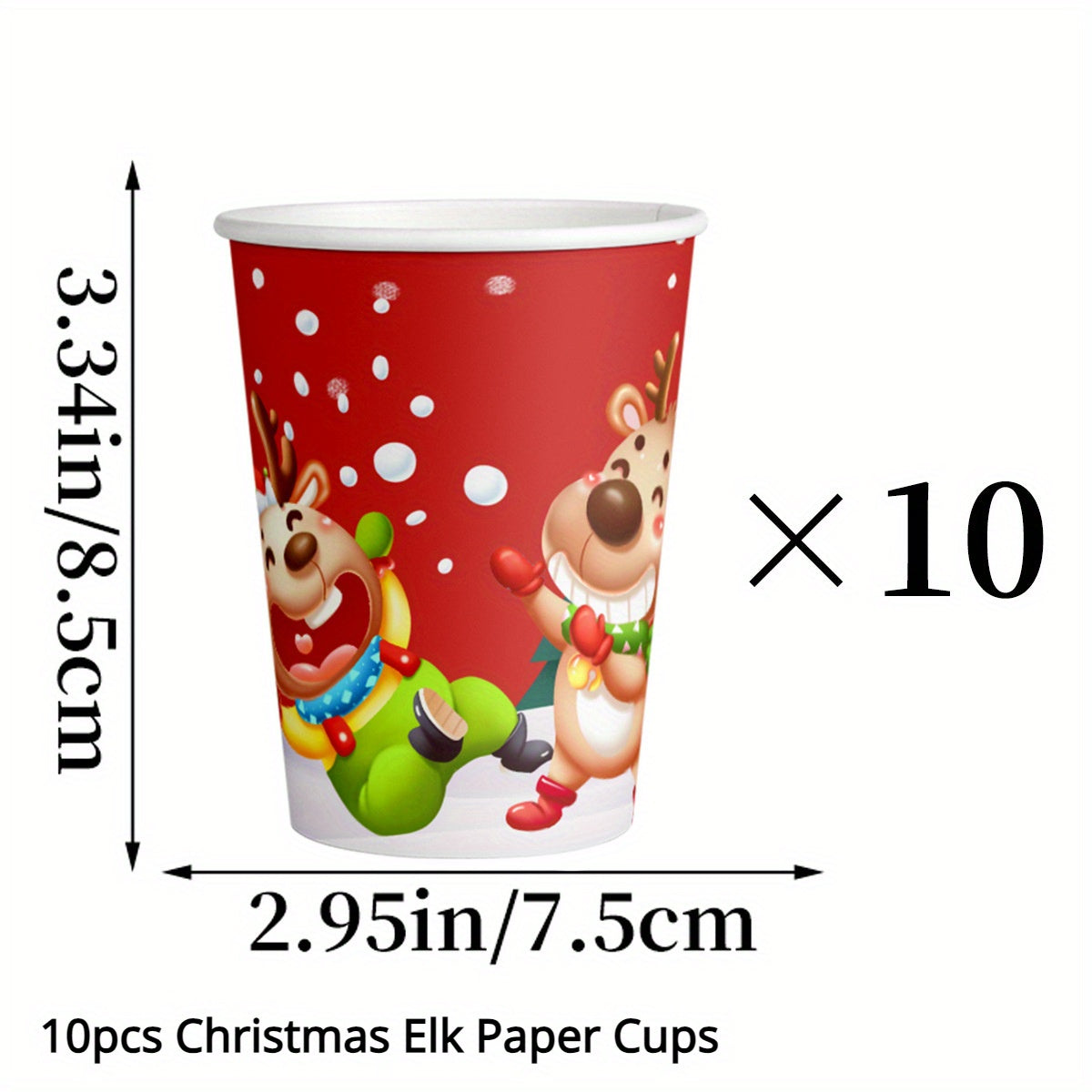 30-Piece Christmas Party Supplies Set with Reindeer Paper Plates and Cups
