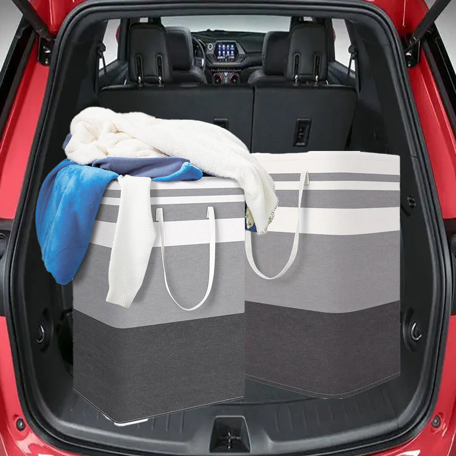 75L Waterproof Nylon Laundry Hamper with Handles Collapsible Storage Basket for Dorms and Home