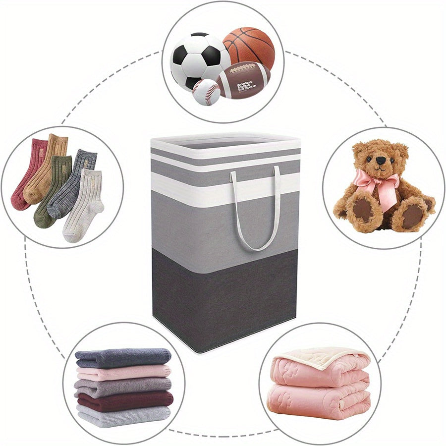 75L Waterproof Nylon Laundry Hamper with Handles Collapsible Storage Basket for Dorms and Home