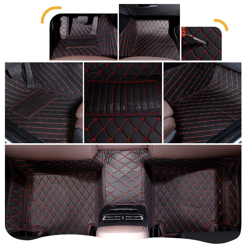 Car Floor Mats Set Luxury PU Leather Waterproof for SUV 5 Seats