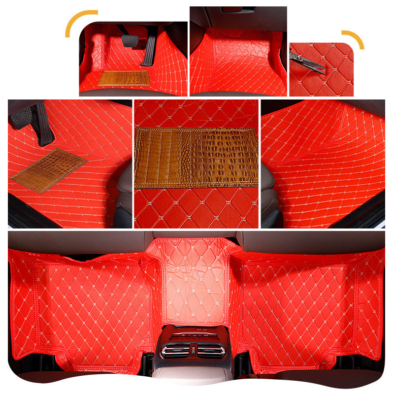 Car Floor Mats Set Luxury PU Leather Waterproof for SUV 5 Seats