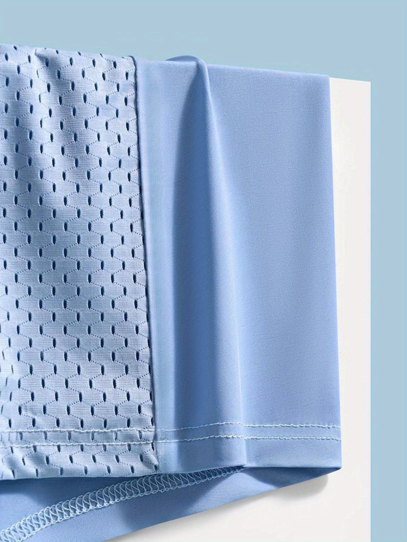 Plus Size Men's Breathable Mesh Boxer Briefs with Stretchy Fabric in Green Sky Blue Black or Gray