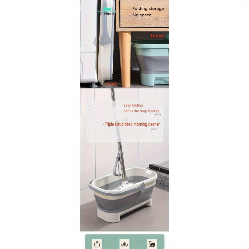 To'liq tozalash uchun kvadrat uyda saqlash chelak, siqish bilan va katta sig'imli, ko'chma va egiluvchan, 1 dona