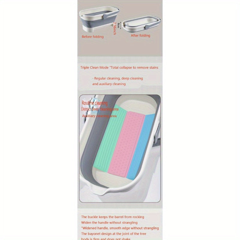 To'liq tozalash uchun kvadrat uyda saqlash chelak, siqish bilan va katta sig'imli, ko'chma va egiluvchan, 1 dona